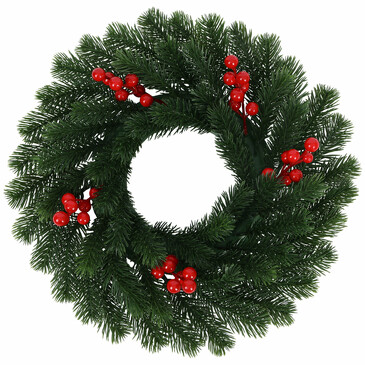 Венок новогодний, d42 см Красные ягодки Золотая Сказка