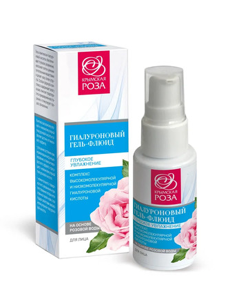Гель-флюид гиалуроновый глубокое увлажнение для лица Роза (30 мл) Крымская роза