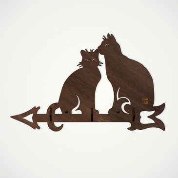 Вешалка Два котика Стенаграмма