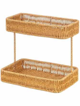 Этажерка плетеная двухъярусная настольная 28,5x19,5x27 см EL Casa