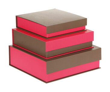 Набор квадратных коробок из картона на магните (3 шт.) Punch Studio