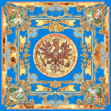 Платок Янтарная комната, 90x90, Nina Ruchkina