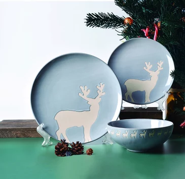 Глиняный набор посуды Christmas Siberia (12 пр.) Arya Home