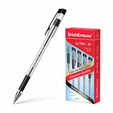 Ручка шариковая ULTRA-30, цвет чернил черный (12 шт.) ErichKrause