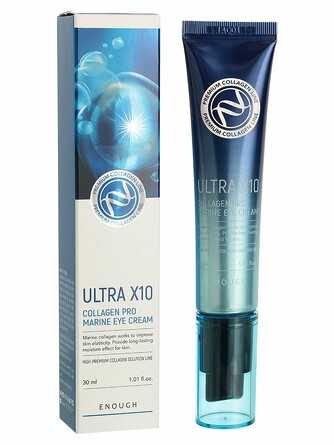 Крем для кожи вокруг глаз с коллагеном premium ultra x10 collagen pro marine eye cream 30 мл Enough
