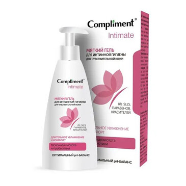 Мягкий гель для интимной гигиены для чувствительной кожи 250мл Compliment