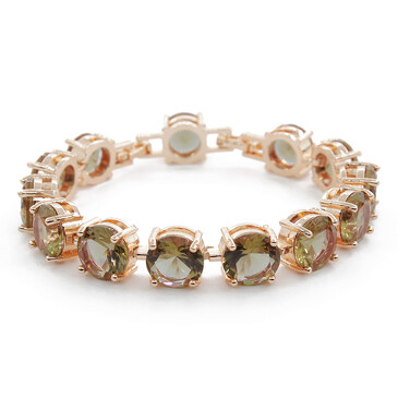 Браслет из султанита Католина, покрытие под золото, длина 16,5 см Агат77