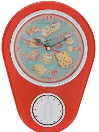 Часы кухонные с таймером настенные Ретро-вкусности Феникс Present