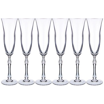 Набор бокалов для шампанского Parus (190 мл., 26 см) Crystal Bohemia
