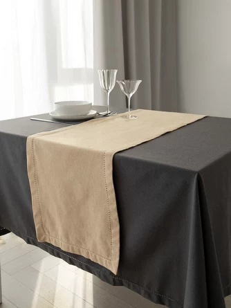 Раннер Basic linen мережка по краю 35x160 см  DeNASTIA