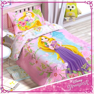 Комплект постельного белья Принцесса Рапунцель, поплин Disney
