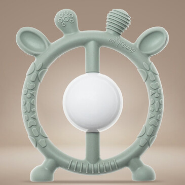 Погремушка - прорезыватель Жирафик (10х8 см, 3 мес +) Miyoumi