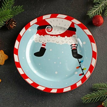 Тарелка десертная Новый Год. Дед Мороз, 20,5x2 см Доляна