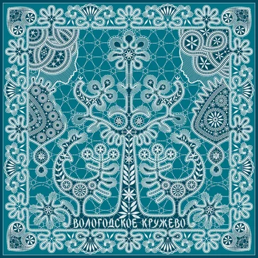 Платок Вологодское кружево, 90x90, Nina Ruchkina