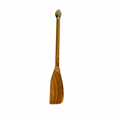 Лопатка деревянная с латунной накладкой узкая Малина Кольчугинский мельхиор