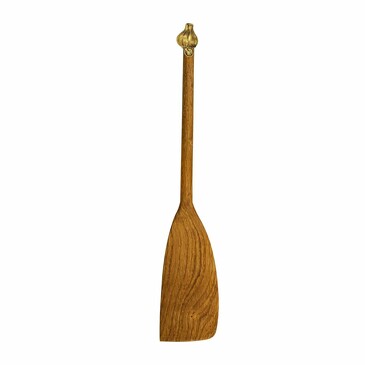 Лопатка деревянная с латунной накладкой широкая Чеснок Кольчугинский мельхиор