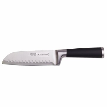 Нож Сантоку с с полыми ручками soft touch (лезвие 16 см, рукоятка 14,5 см) Kamille