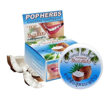 Зубная паста с кокосом(в круглой упаковке) 30г by POP popular