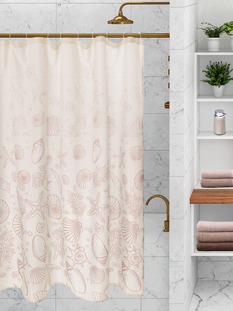 Шторка для ванны Ракушки 180x200 см  DeNastia