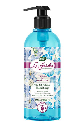 Мыло жидкое парфюмированное с цветочным ароматом фрезии и душистого горошка от раздражения кожи 500 мл, Dalan