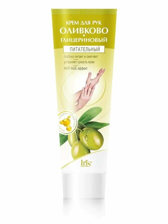 Крем для рук питательный оливково-глицериновый 100 мл Iris Cosmetic