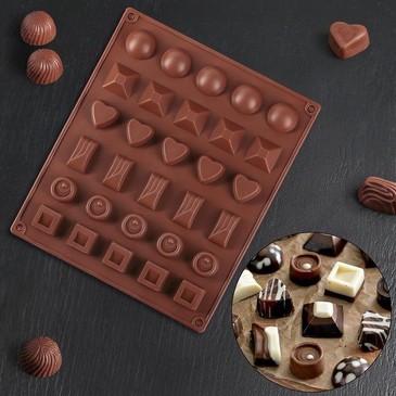 Форма для шоколада 30 ячеек Коробка конфет Доляна