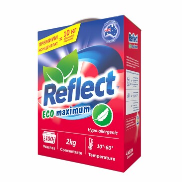 Порошок стиральный концентрированный для всех типов тканей Maximum, 2 кг Reflect