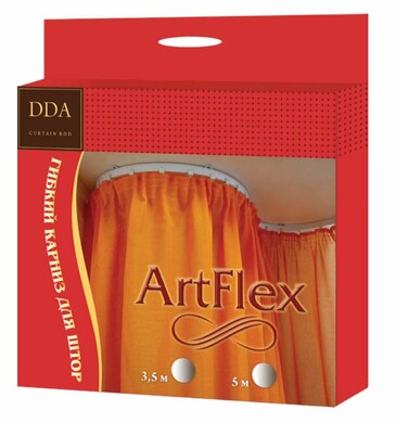 Карниз для штор PVC гибкий ArtFlex (11 хомутов, 50 крючков) 5м DDA