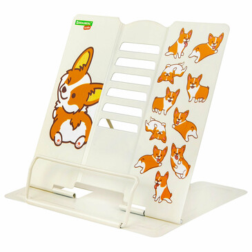 Подставка для книг и учебников corgi pup, регулируемый угол наклона, металл Brauberg