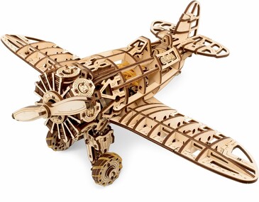 Конструктор деревянный 3D, сборная модель Самолет с мотором, 42x28x15 Eco Wood Art