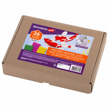 Глина полимерная запекаемая 36цв по 20г+акcесс Brauberg