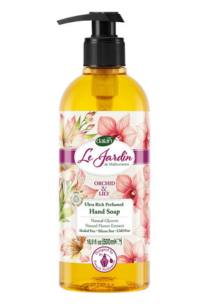 Мыло жидкое парфюмированное с цветочным ароматом орхидеи и лилии питательное 500 мл, Dalan