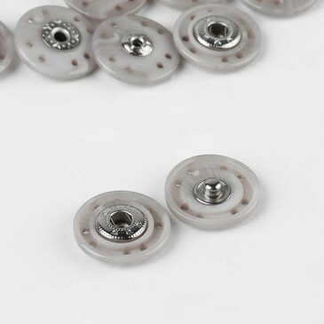 Кнопки пришивные пластик/медь d23мм (наб 5шт цена за наб) С032 серый  Арт Узор