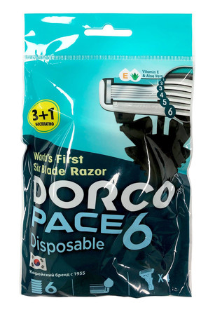 Станок для бритья одноразовый Pace 6, 4 шт. Dorco