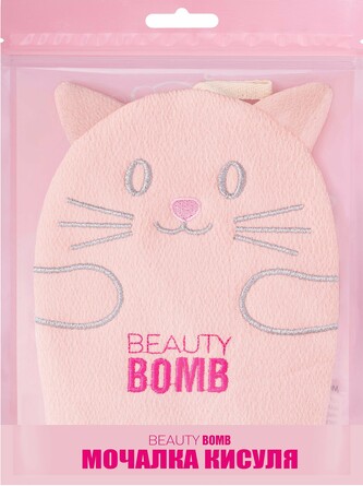 Мочалка Кисуля Bath Pouf Pussycat, 25 мл, розовый Beauty Bomb