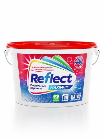 Порошок стиральный концентрированный для всех типов тканей Maximum, 3 кг Reflect