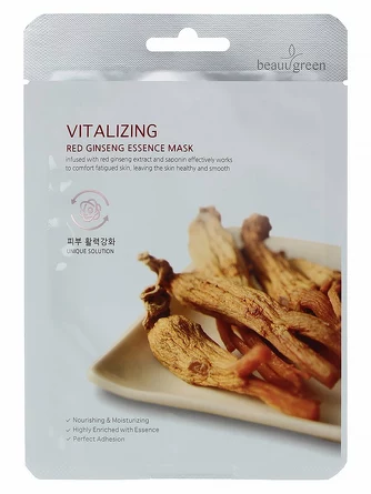 Маска на тканевой основе beauugreen premium red ginseng essence mask 23 гр Beauugreen