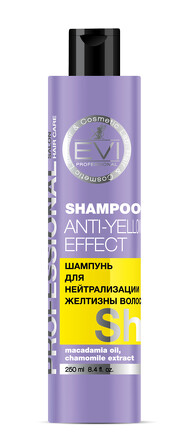 Серебристый шампунь для нейтрализации желтизны волос 250 мл EVI professional