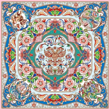 Платок шедевры, 90x90, Nina Ruchkina