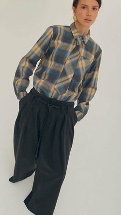 Рубашка из тонкой шерсти с галстуком в комплекте Nastya Sergeeva by May Be