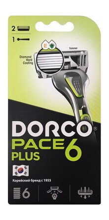 Станок для бритья Pace 6 Plus, 2 сменные кассеты, ,  Dorco