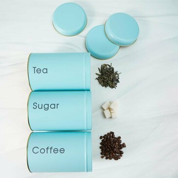 Набор банок для сыпучих продуктов (3 шт.) Sugar Coffee Tea, 10х17 см