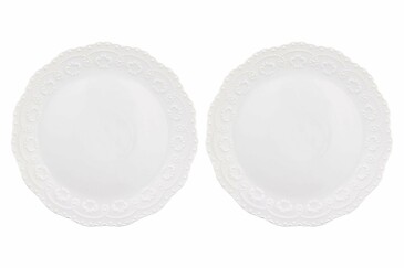 Набор тарелок для закуски (2 пр.) Белый узор Elan Gallery