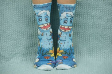 Носки Очень добрый синий Дракон Cotton Print