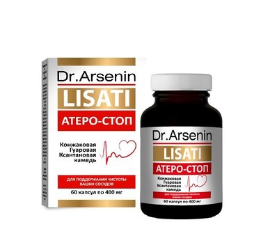 Концентрированный пищевой продукт Lisati (Лизаты) Атеро-Стоп 60 капсул Dr Arsenin