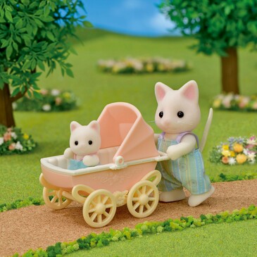 Набор игровых фигурок. Цветочные котики (папа и малыш в коляске) Sylvanian Families
