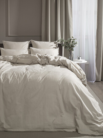 Комплект постельного белья Cream (страйп-сатин) Amore Mio