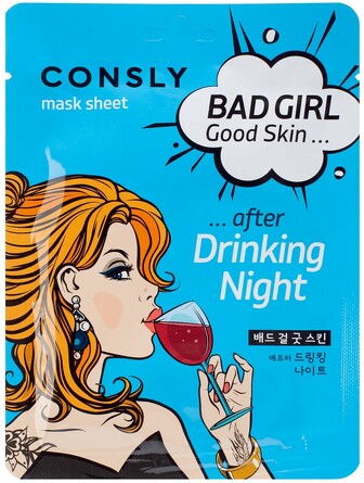 Маска тканевая bad girl после вечеринки good skin after drinking night mask sheet 23 мл Consly