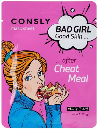 Маска тканевая bad girl после читмила good skin after cheat meal mask sheet 23 мл Consly