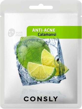 Маска тканевая противовоспалительная с экстрактом каламанси calamansi anti-acne 20 мл Consly